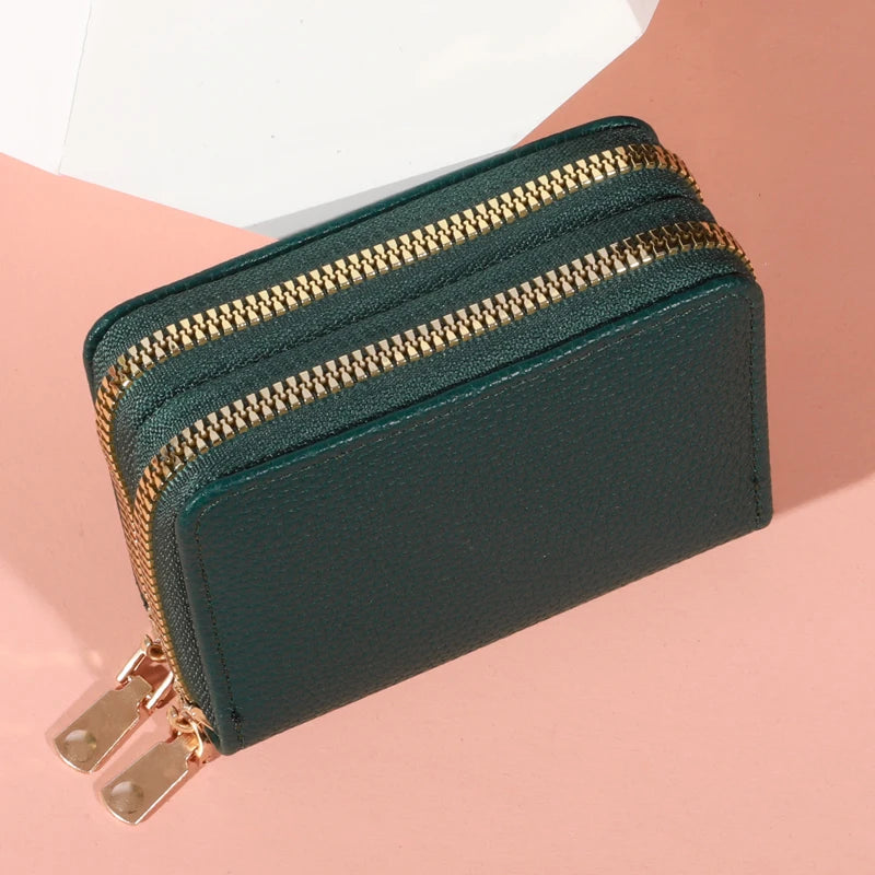 Schmaler Damen Geldbeutel mit Reißverschluss – Kompaktes Design mit Kartenfächern