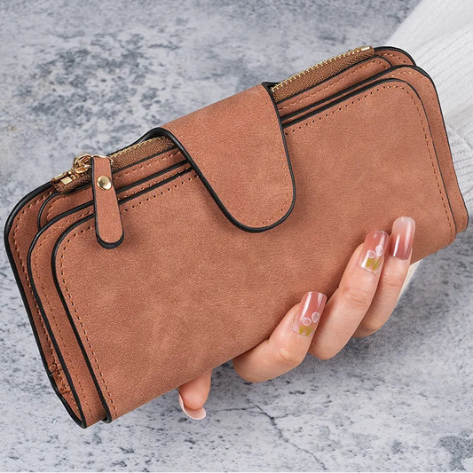 Damen Geldbeutel im Langformat – Mit Kartenfächern, Münzfach und Reißverschluss