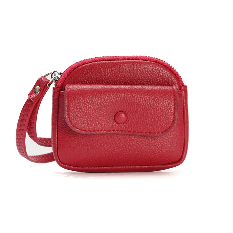 Damen Kurze Geldbörse – Einfarbige Handgelenktasche Münzbeutel Einfaches Design