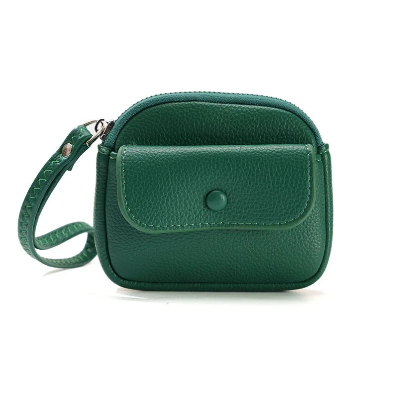 Damen Kurze Geldbörse – Einfarbige Handgelenktasche Münzbeutel Einfaches Design
