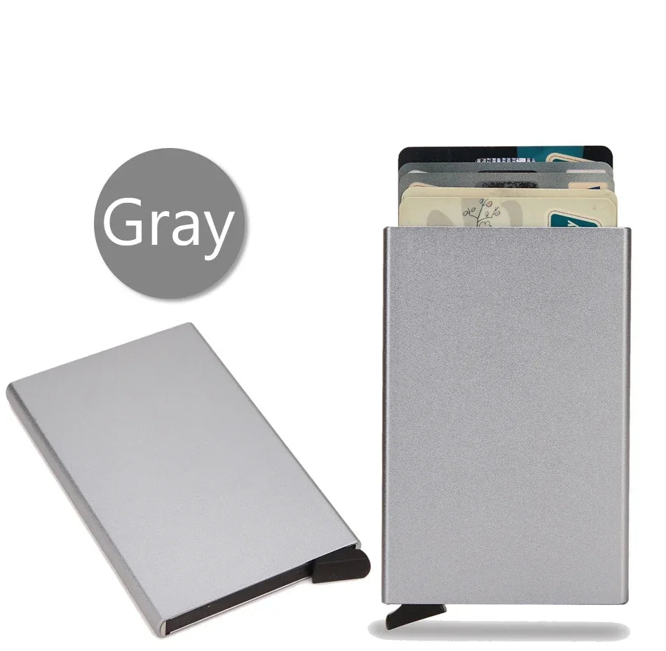RFID Automatischer Pop-Up Kartenhalter aus Metall – Minimalistische Geldbörse für Damen und Herren