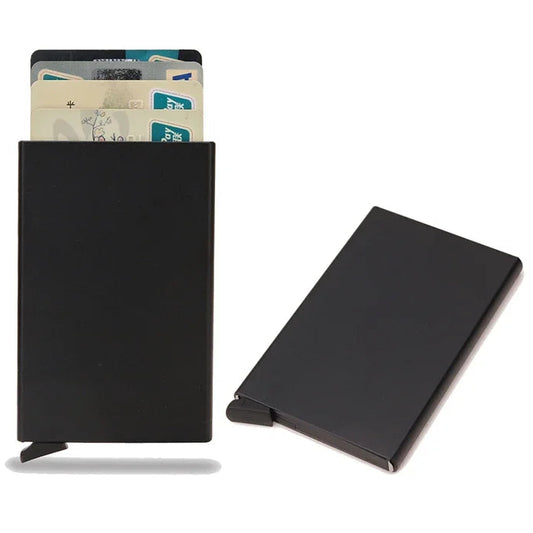 RFID Automatischer Pop-Up Kartenhalter aus Metall – Minimalistische Geldbörse für Damen und Herren