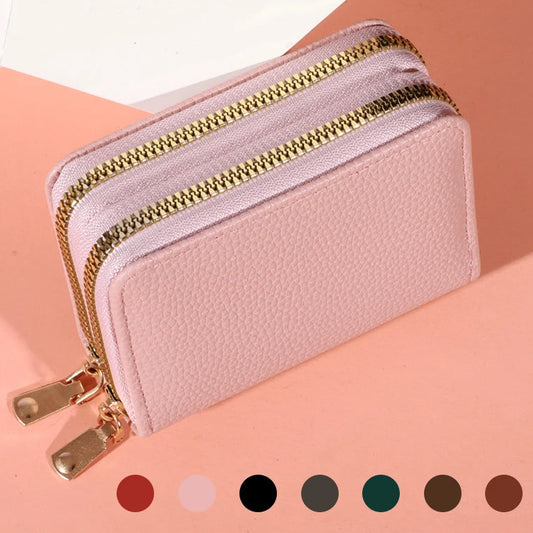 Schmaler Damen Geldbeutel mit Reißverschluss – Kompaktes Design mit Kartenfächern