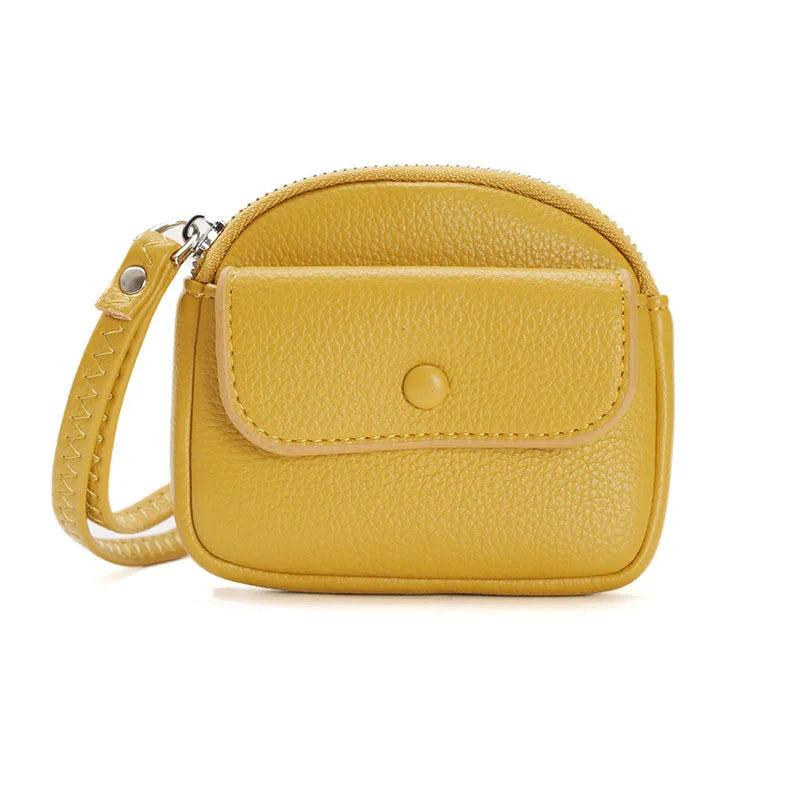 Damen Kurze Geldbörse – Einfarbige Handgelenktasche Münzbeutel Einfaches Design