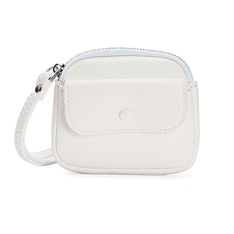 Damen Kurze Geldbörse – Einfarbige Handgelenktasche Münzbeutel Einfaches Design