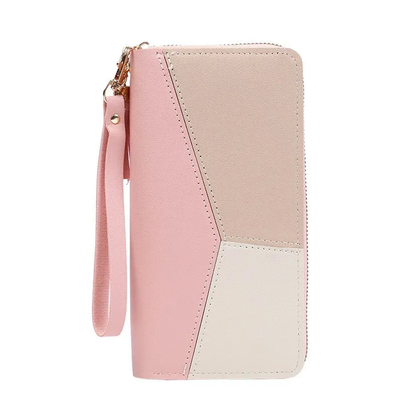 Damen Lange PU Leder Geldbörse mit Reißverschluss – Kartenhalter Münzbeutel Handtasche Stil