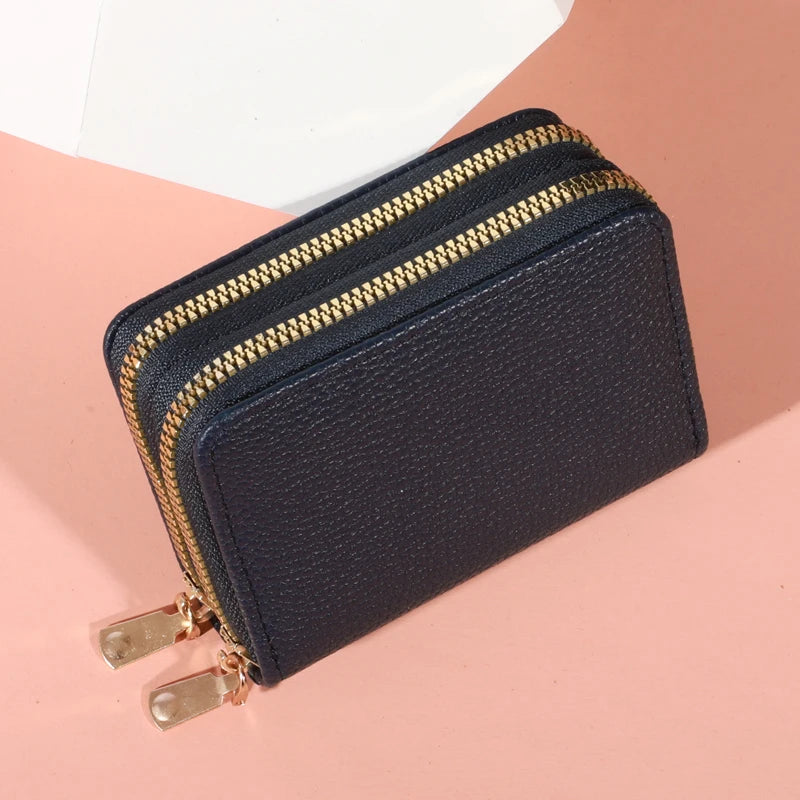 Schmaler Damen Geldbeutel mit Reißverschluss – Kompaktes Design mit Kartenfächern