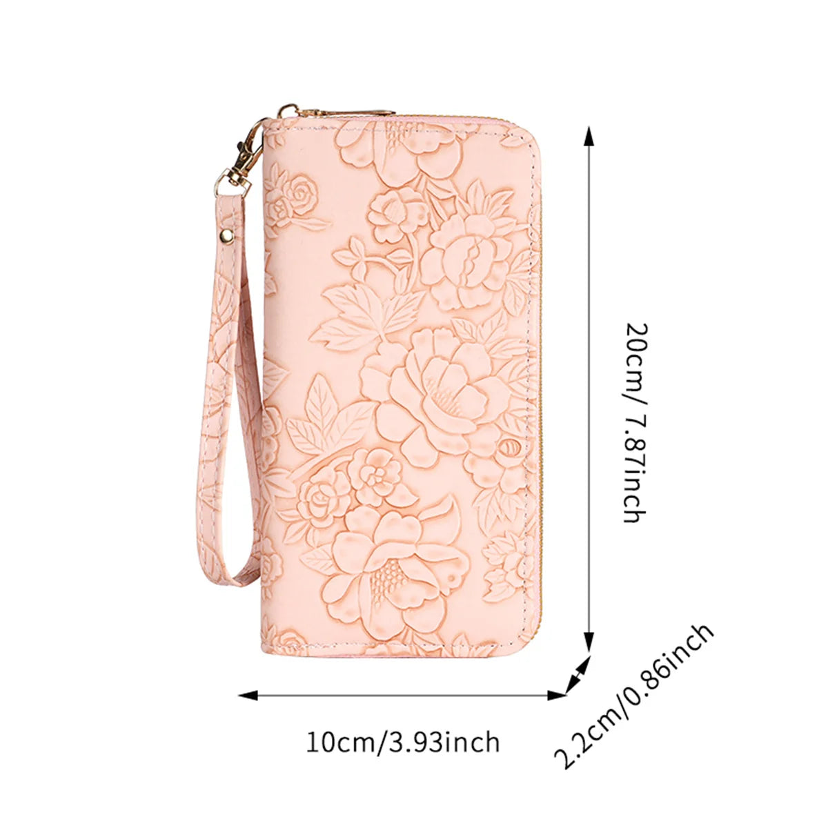 Damen Geldbörse Blumen Design – Geldbeutel mit Reißverschluss Münzbeutel Multifunktionale Handy Tasche