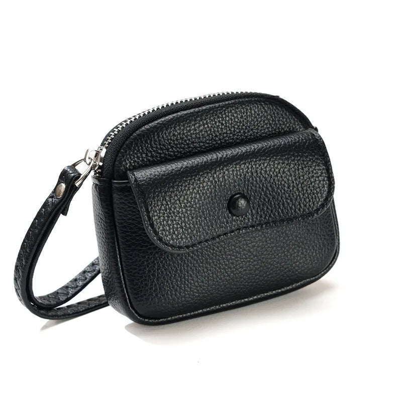 Damen Kurze Geldbörse – Einfarbige Handgelenktasche Münzbeutel Einfaches Design