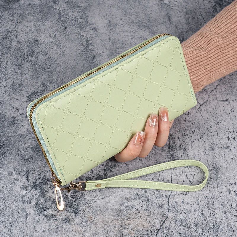 Damen Kunstleder Geldbörse – Großes Fassungsvermögen Kartenhalter mit Reißverschluss