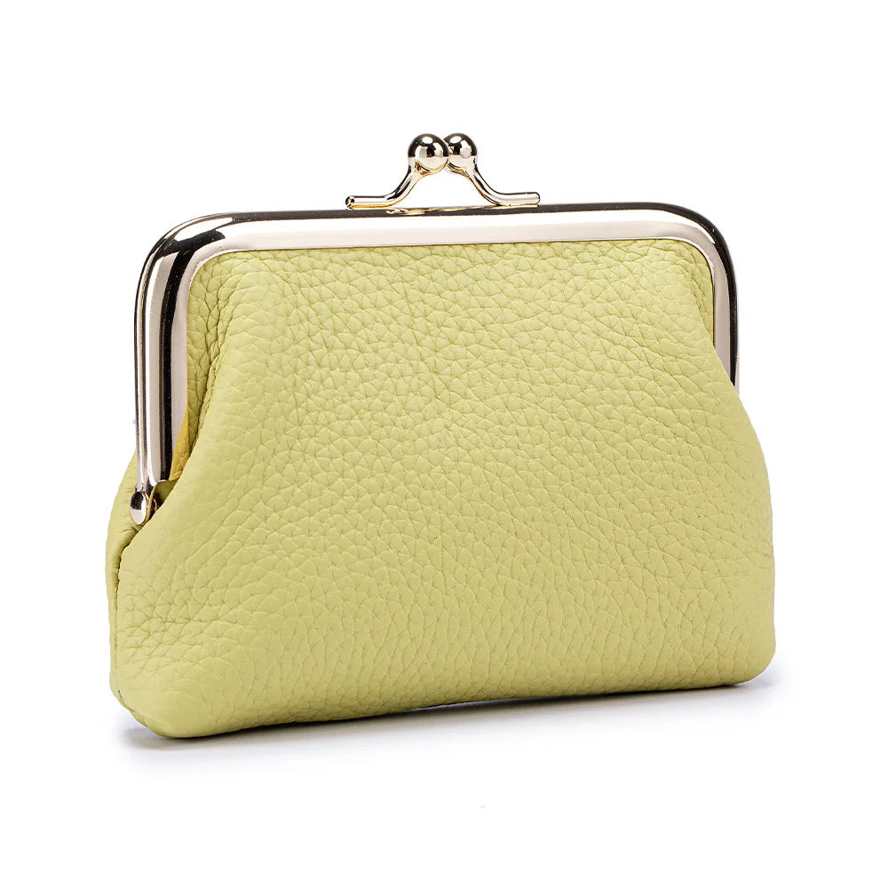 Echtleder Münzgeldbörse – Kunstleder Bügelbörse für Damen