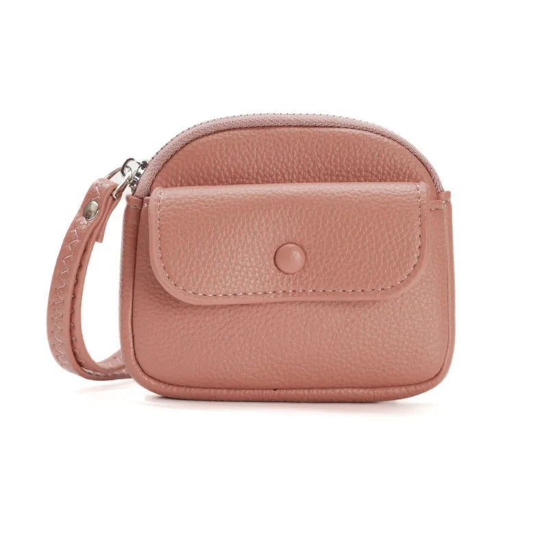 Damen Kurze Geldbörse – Einfarbige Handgelenktasche Münzbeutel Einfaches Design