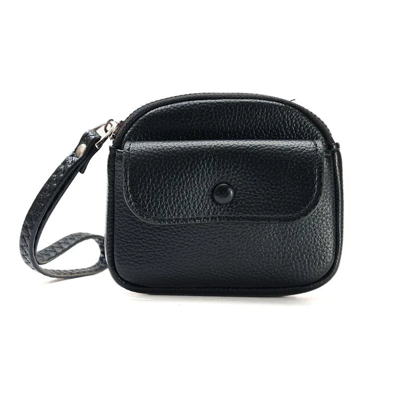 Damen Kurze Geldbörse – Einfarbige Handgelenktasche Münzbeutel Einfaches Design