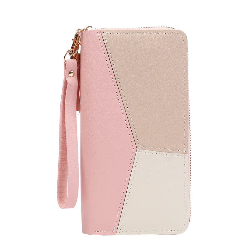 Damen Lange PU Leder Geldbörse mit Reißverschluss – Kartenhalter Münzbeutel Handtasche Stil