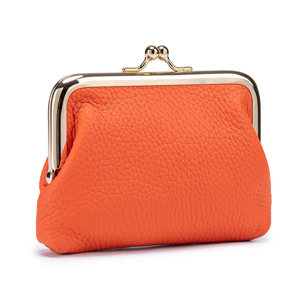 Echtleder Münzgeldbörse – Kunstleder Bügelbörse für Damen