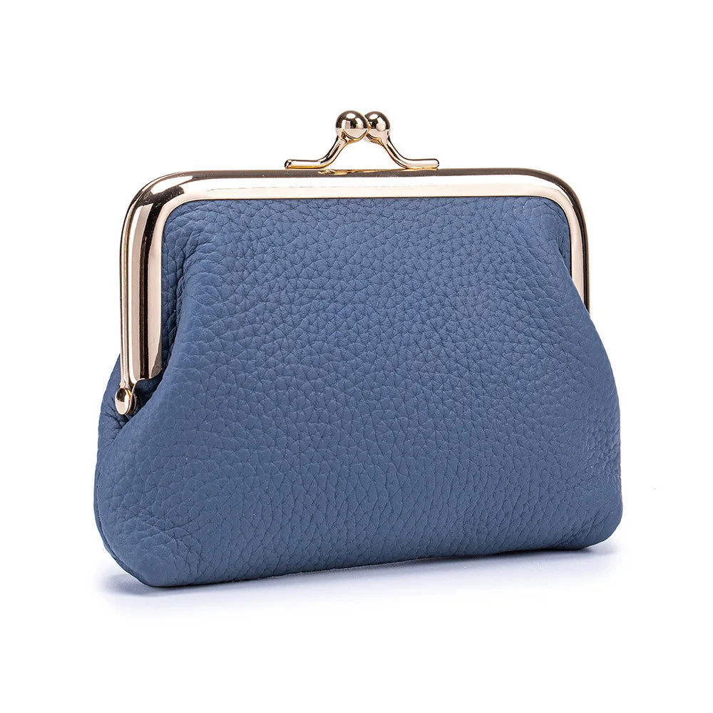 Echtleder Münzgeldbörse – Kunstleder Bügelbörse für Damen