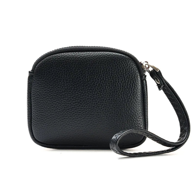 Damen Kurze Geldbörse – Einfarbige Handgelenktasche Münzbeutel Einfaches Design