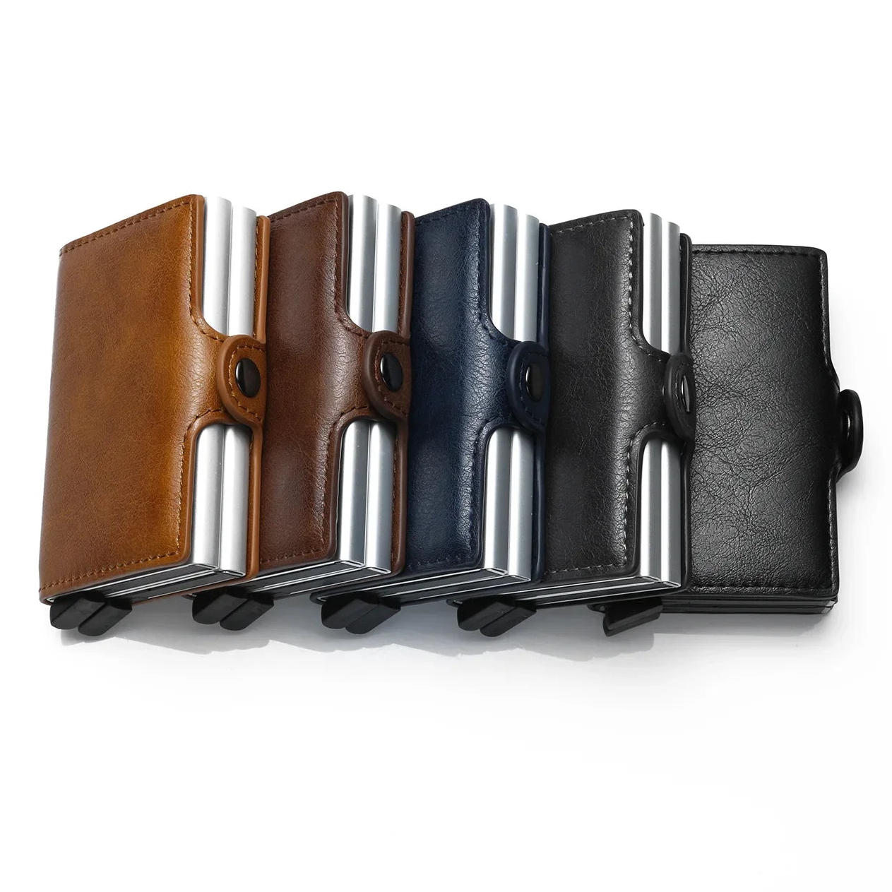 Herren Geldbeutel mit Kartenmechanismus und RFID-Schutz – Kompaktes Design mit Kartenhalter