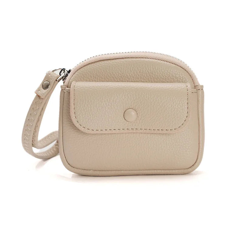 Damen Kurze Geldbörse – Einfarbige Handgelenktasche Münzbeutel Einfaches Design