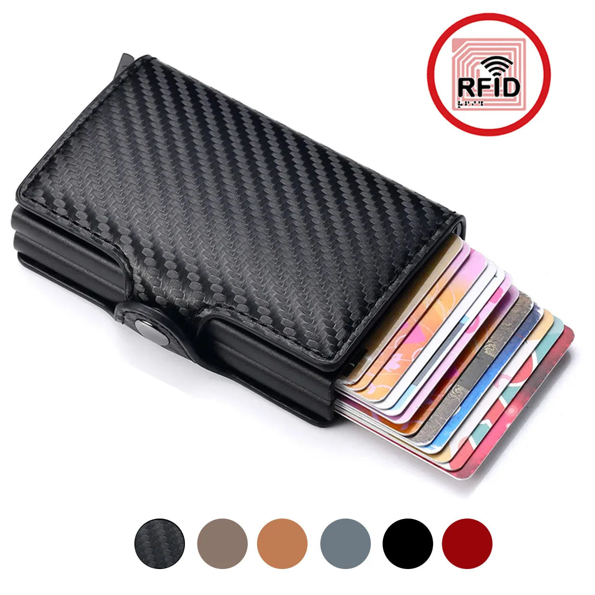 Herren Geldbeutel mit Kartenmechanismus und RFID-Schutz – Kompaktes Design mit Kartenhalter
